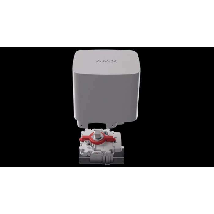 Розумний кульовий кран Ajax WaterStop 1" Jeweler, бездротовий, білий