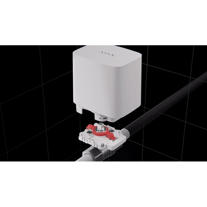 Розумний кульовий кран Ajax WaterStop 1" Jeweler, бездротовий, білий