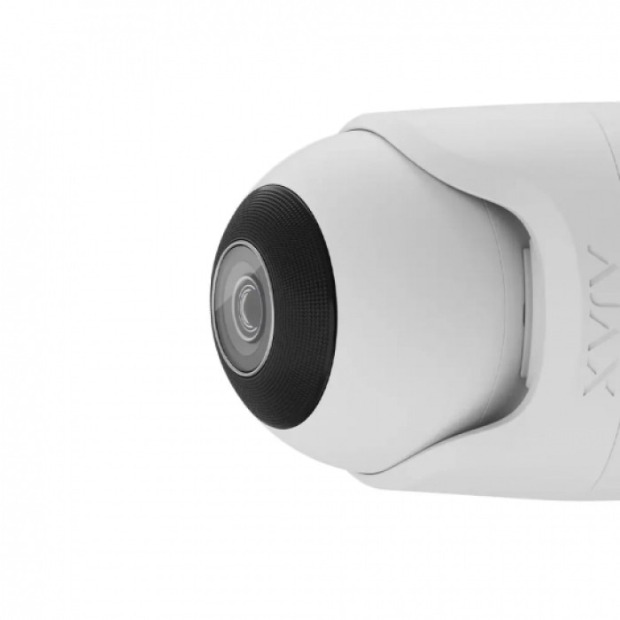 IP-Камера дротова Ajax TurretCam, 5мп, 4мм, Poe, True WDR, IP 65, ІЧ 35м, аудіо, кут огляду 75°до 85°, купольна, біла