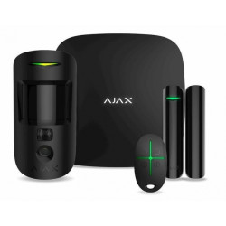 Комплект охоронної сигналізації Ajax HDR StarterKit Cam, hub 2, motioncam HDR, doorprotect, spacecontrol, jeweller, бездротовий, чорний
