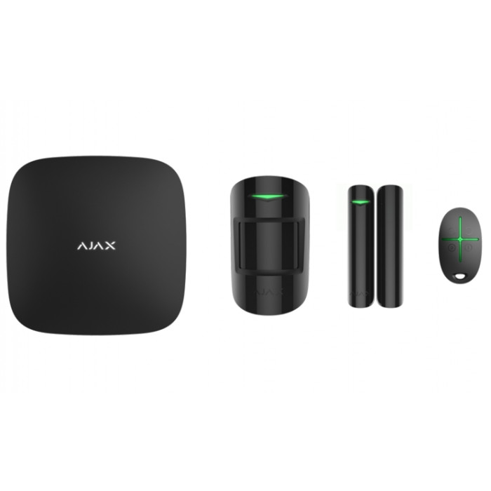 Комплект охоронної сигналізації Ajax StarterKit 2, hub2, motionprotect, doorprotect, spacecontrol, jeweller, бездротовий, чорний