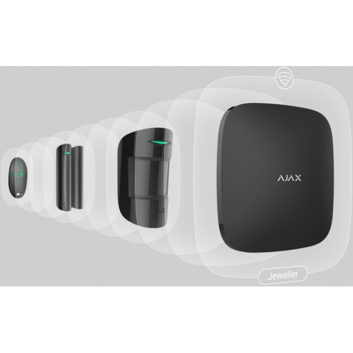 Комплект охоронної сигналізації Ajax StarterKit 2, hub2, motionprotect, doorprotect, spacecontrol, jeweller, бездротовий, чорний