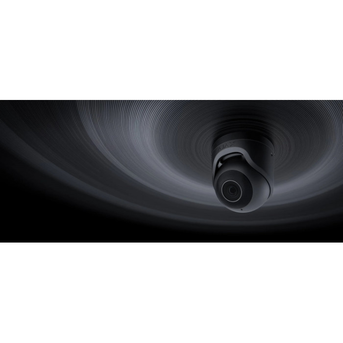 IP-Камера дротова Ajax TurretCam, 5мп, 4мм, Poe, True WDR, IP 65, ІЧ 35м, аудіо, кут огляду 75°до 85°, купольна, чорна