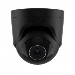 IP-Камера дротова Ajax TurretCam, 5мп, 4мм, Poe, True WDR, IP 65, ІЧ 35м, аудіо, кут огляду 75°до 85°, купольна, чорна