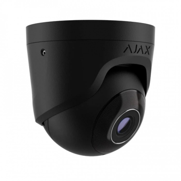 IP-Камера дротова Ajax TurretCam, 5мп, 4мм, Poe, True WDR, IP 65, ІЧ 35м, аудіо, кут огляду 75°до 85°, купольна, чорна
