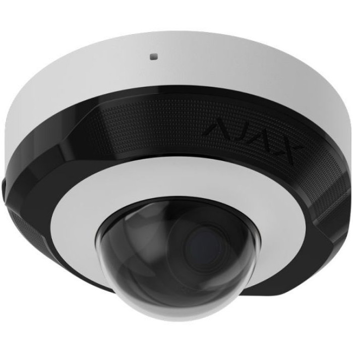 IP-Камера дротова Ajax DomeCam Mini, 5мп, 4мм, Poe, True WDR, IP 65, ІЧ 30м, аудіо, кут огляду 75°до 85°, міні купольна, біла
