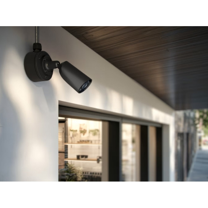 IP-Камера дротова Ajax BulletCam HL black, 5мп, 2.8мм, гібридне підсвічування IR 50м, білий Led 50м, Poe, True WDR, IP 65,  аудіо, кут огляду 100° до 110°, вулична, чорна