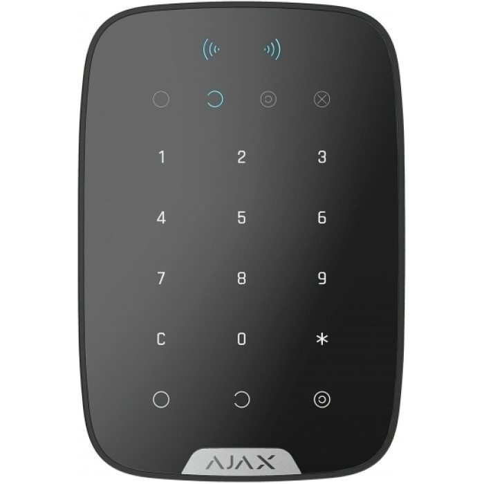 Бездротова сенсорна клавіатура Ajax Keypad Plus, jeweller, бездротовий, чорний (26077.83.BL1)