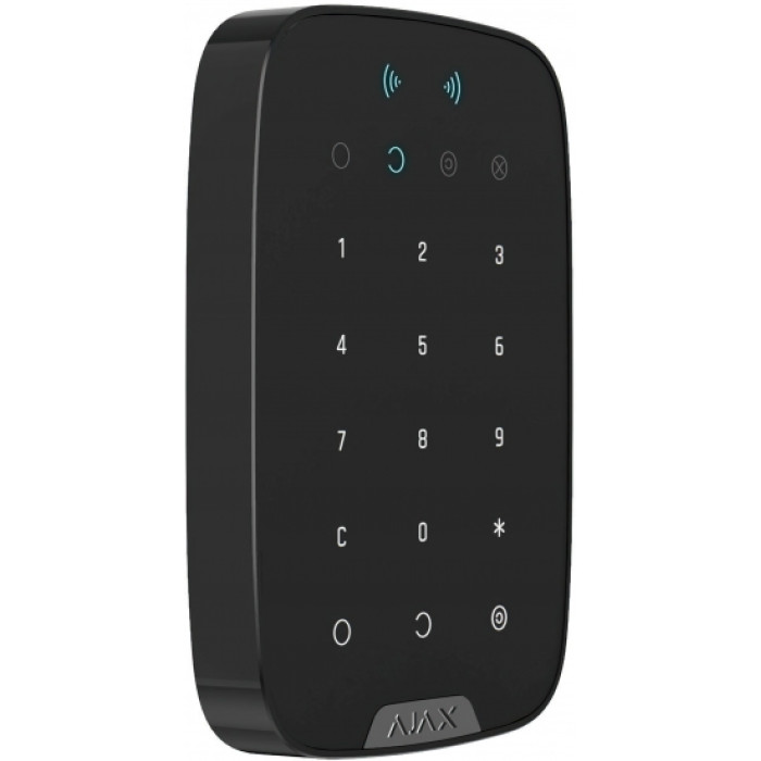 Бездротова сенсорна клавіатура Ajax Keypad Plus, jeweller, бездротовий, чорний (26077.83.BL1)