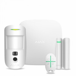 Комплект охоронної сигналізації Ajax StarterKit Cam, hub 2, motioncam, doorprotect, spacecontrol, jeweller, бездротовий, білий (20293.58.WH1)