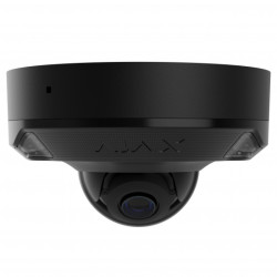 IP-Камера дротова Ajax DomeCam Mini HL black, 5мп, 2.8мм, гібридне підсвічування IR 15м, білий Led 15м, Poe, True WDR, IP 65, ІЧ 15м, аудіо, кут огляду 100° до 110°, міні купольна, чорна