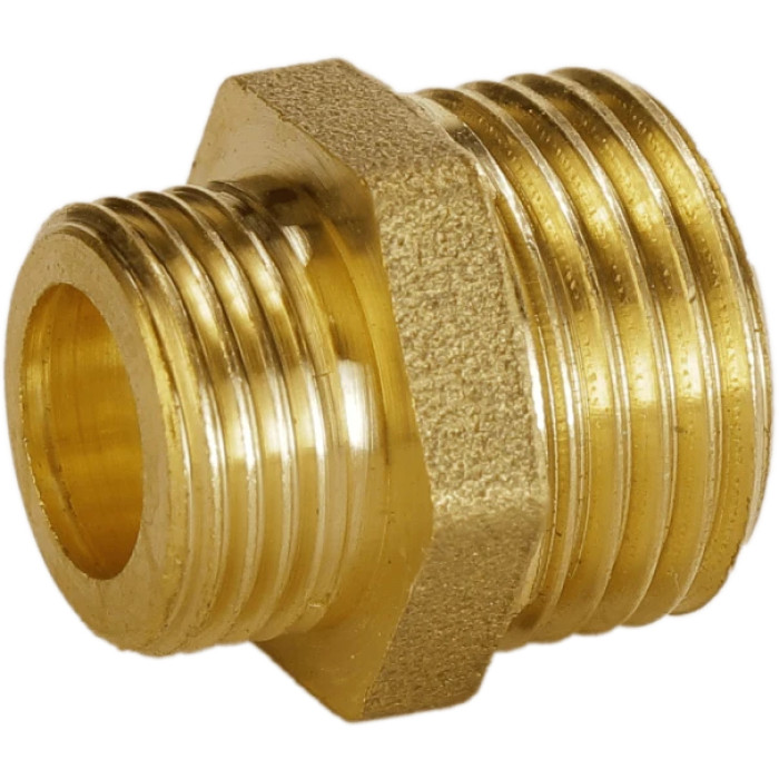 Ниппель редукционный 1/2"х3/8"ЗЗ латунный А0542А