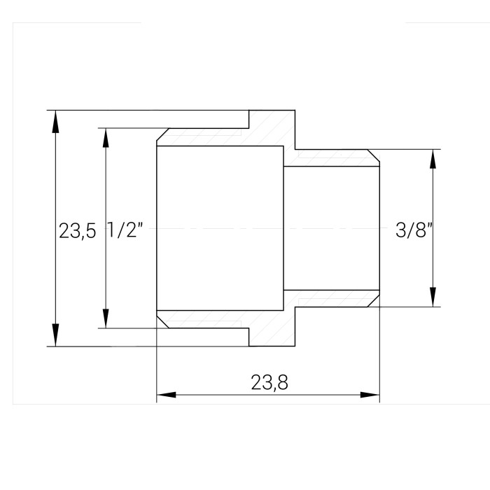 Ниппель редукционный 1/2"х3/8"ЗЗ латунный А0542А