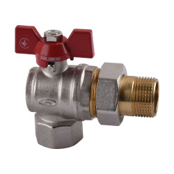 Кран шаровой угловой с американкой SOLOMON 1″ УСИЛЕННЫЙ B1043