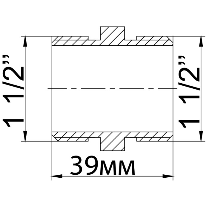 Ніпель 1 1/2″ЗЗ латунний 526-1Б