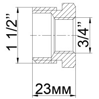 Футорка 1 1/2″х 3/4″ЗВ латунна 724Б
