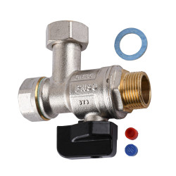 Кран шаровой котловый 3/4″ ARCO 150824 угловой с накидной гайкой with FILTER