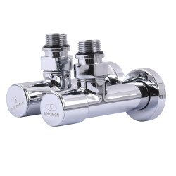 Кран вентильний кутовий з американкою SOLOMON LUX 1/2″ CHROM 7777 (2шт. КОМПЛЕК )   (1уп)