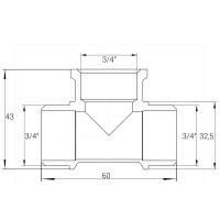 Тройник 3/4″ СВЗ никелированный А0253А(нк)