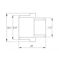 Ніпель редукційний 3/4″х1/2″ЗЗ нікельований А0511А(нк)