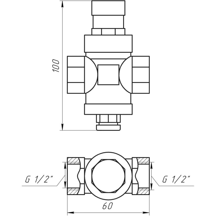 Редуктор под манометр ITAP 1/2” 361