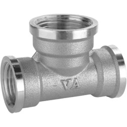 Редукционный тройник 1/2″х3/4″х1/2″ВВВ никелированный А0217А(нк)