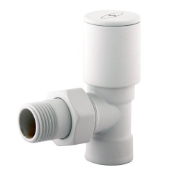 Кран вентильний кутовий з американкою SOLOMON 1/2″ WHITE 1845