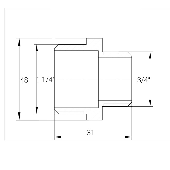 Ніпель редукційний 1 1/4″х 3/4″ЗЗ нікельований А0593А(нк)