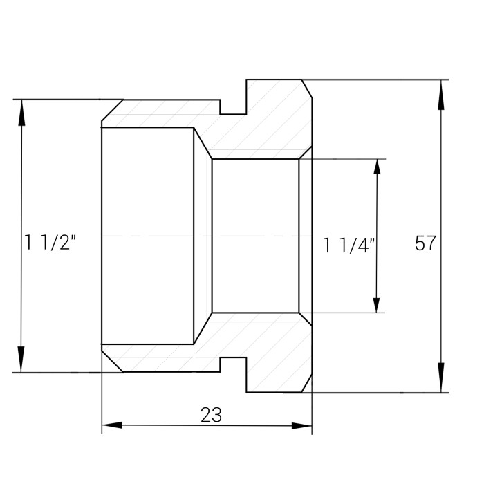 Футорка 1 1/2″х1 1/4″ЗВ нікельована NF763S OPTIMUM