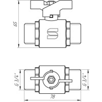 Кран шаровой прямой SELBA 3/4″ ЗЗ КБ SL1503