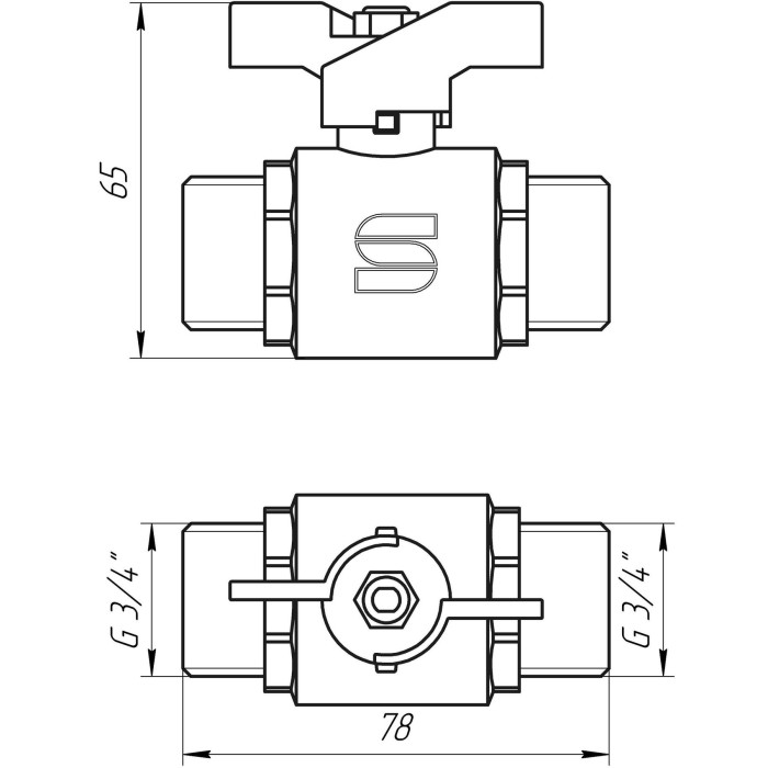 Кран шаровой прямой SELBA 3/4″ ЗЗ КБ SL1503