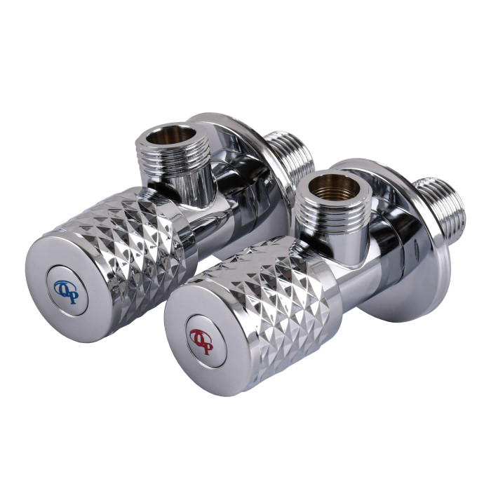 !!Набір кранів кутових кераміка PROFESSIONAL EXCLUSIVE 1/2″X1/2″ 9999 CHROME (1уп.)