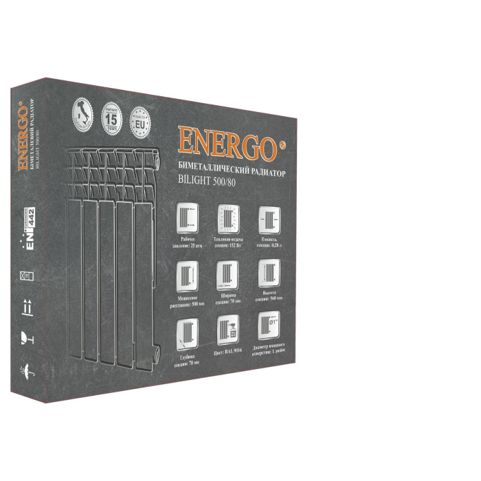 Радіатор біметалевий секційний 500/80 BILIGHT ENERGO