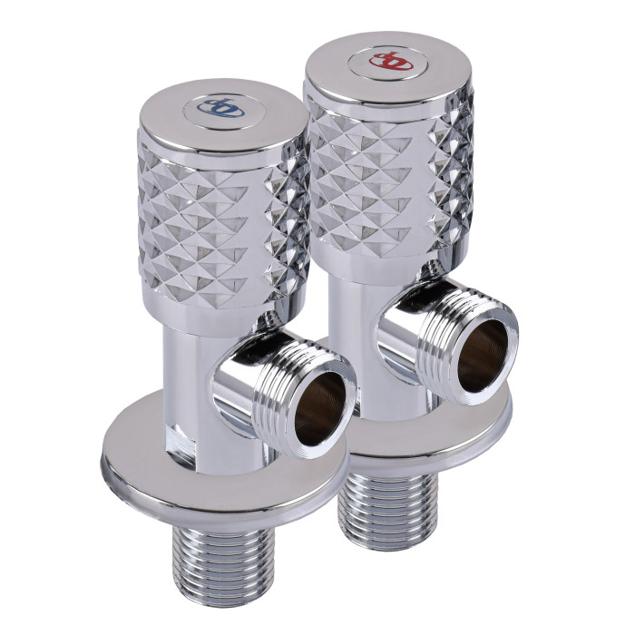 !!Набір кранів кутових кераміка PROFESSIONAL EXCLUSIVE 1/2″X1/2″ 9999 CHROME (1уп.)