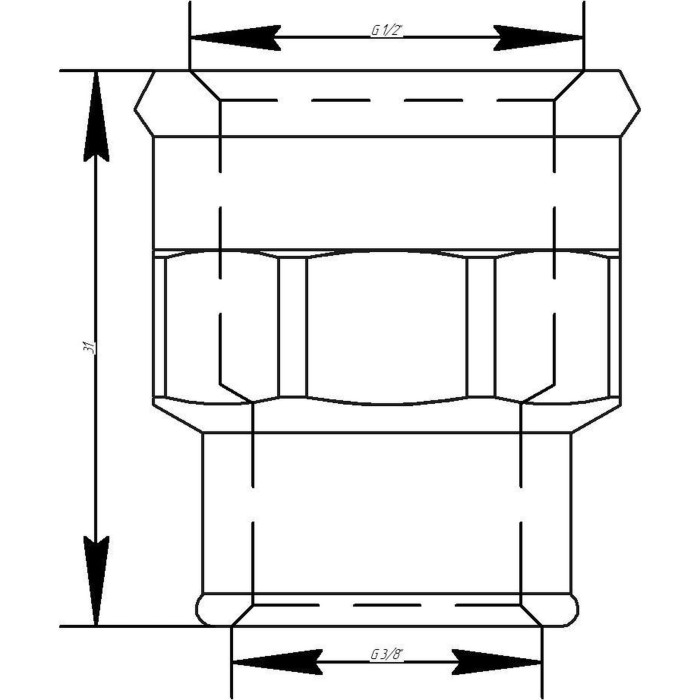 Муфта VIEGA 3240 1/2"х3/8" ВВ (268879)