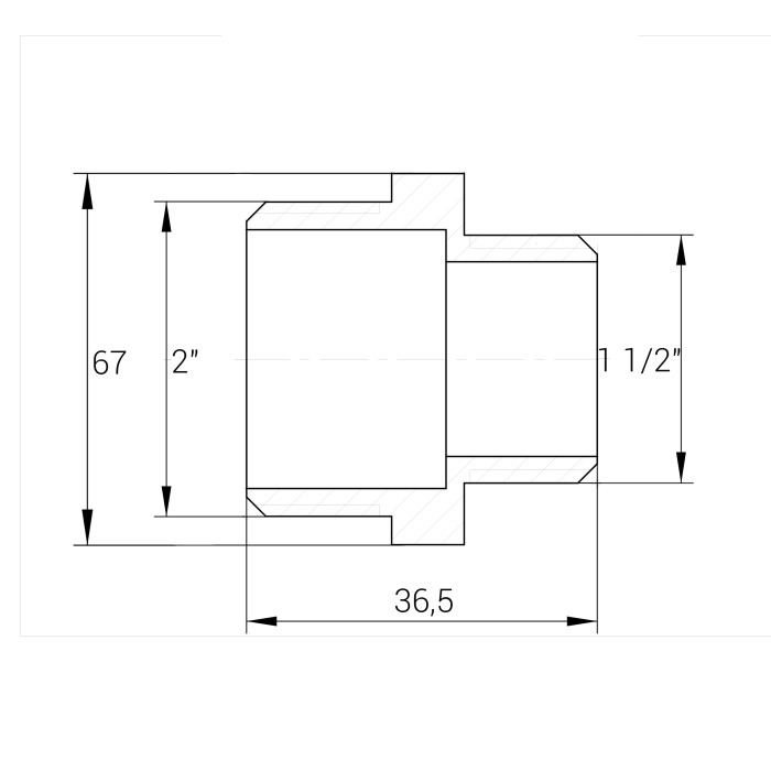 Ниппель редукционный 2″х1 1/2″ЗЗ никелированный А0545А(нк)