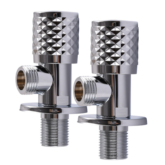 !!Набір кранів кутових кераміка PROFESSIONAL EXCLUSIVE 1/2″X1/2″ 9999 CHROME (1уп.)