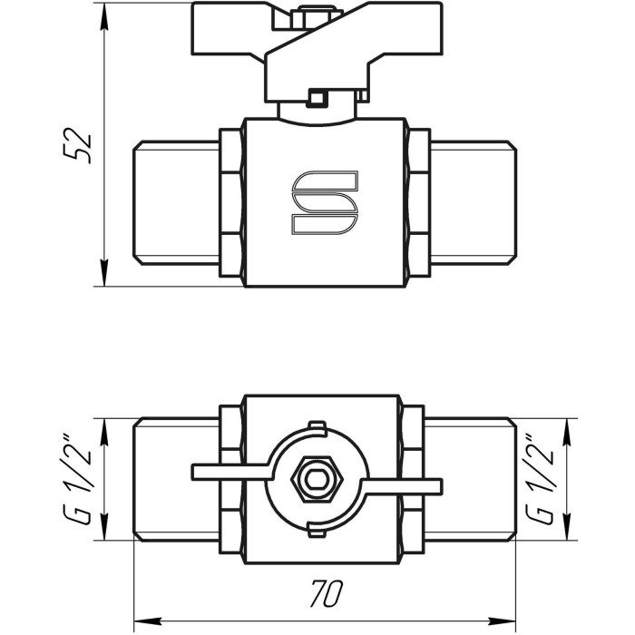 Кран кульовий прямий SELBA 1/2″ ЗЗ КБ SL1503