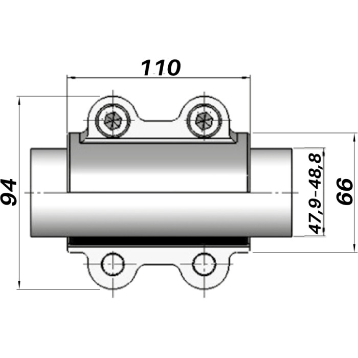 Ремонтний хомут DN40(47,9–48,8 мм) OBA AGAflex