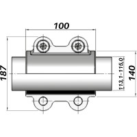 Ремонтний хомут DN100(113,1–115,0 мм) OBA AGAflex