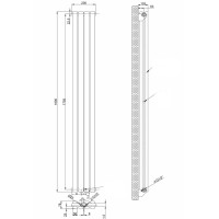 Вертикальний дизайнерський радіатор опалення ARTTIDESIGN Rimini II 4/1800/236/50 сірий матовий (RM II.4.180.23.5.G)