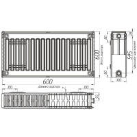Радиатор стальной 22/600x600 бок OPTIMUM