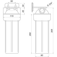 Усиленная фильтр-колба для гар. воды Bio+ systems HT-10, 3/4″