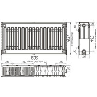Радіатор сталевий 22/500х1800 бок OPTIMUM
