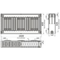 Радіатор сталевий 22/600х1600 бок OPTIMUM