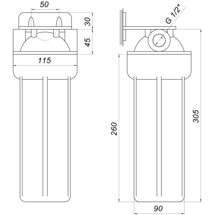 Посилена фільтр-колба для гар. води Bіо+ systems HT-10, 1/2″