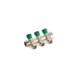 Коллектор вентильный General Fittings 2 виходи 1"х3/4" нікель. латунь (630057N1005V2H)