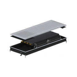 Внутрішньопідлоговий конвектор Carrera MV2 (Black) 380.2000.65 + вент. DC 24V (MV2B24dc_38/200/6.5)