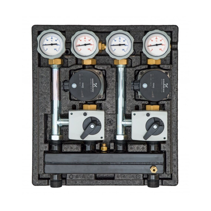 Насосна група Kombimix с Grundfos Alfa 2L 15-60, 2 змішувальних контура
