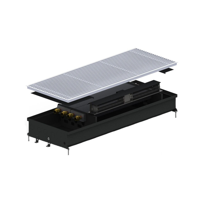 Внутрішньопідлоговий конвектор Carrera CV2 (Black) 380.2000.90 + вент. DC 24V